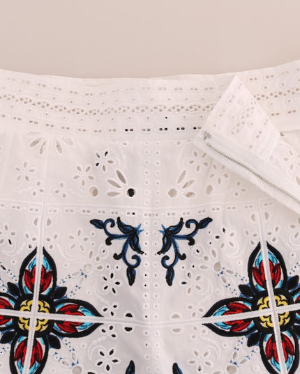 Dolce & Gabbana Mulicolor Majolica Cutout Capri Pants