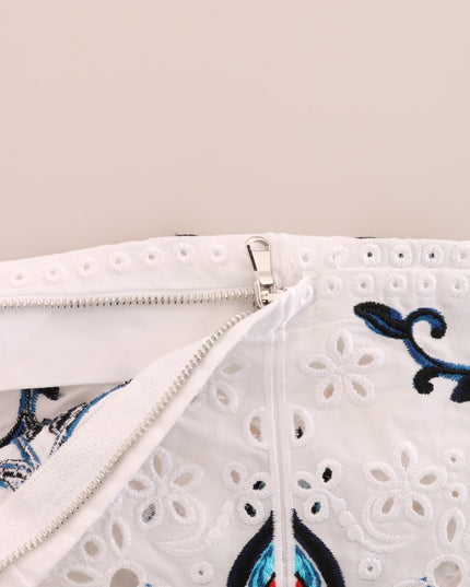 Dolce & Gabbana Mulicolor Majolica Cutout Capri Pants