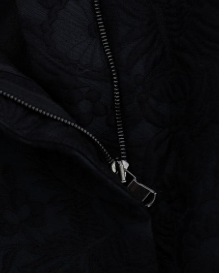 Dolce & Gabbana Black Brocade High Waist Capri Shorts