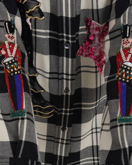 Dolce & Gabbana Black White Fairy Tale Crystal Shirt