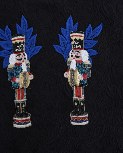 Dolce & Gabbana Black Fairy Tale Brocade Zipper Sweater