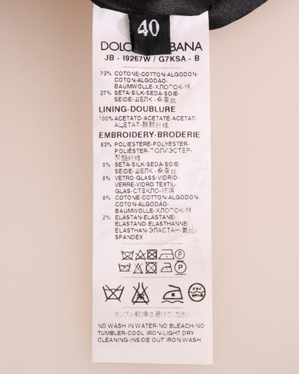 Dolce & Gabbana Black Fairy Tale Brocade Zipper Sweater