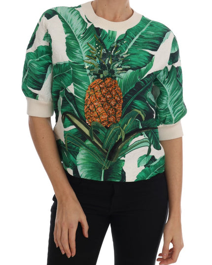 Dolce & Gabbana Pineapple Banana Sequins Crewneck Sweater