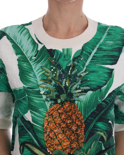 Dolce & Gabbana Pineapple Banana Sequins Crewneck Sweater