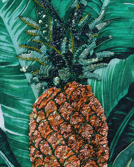 Dolce & Gabbana Pineapple Banana Sequins Crewneck Sweater