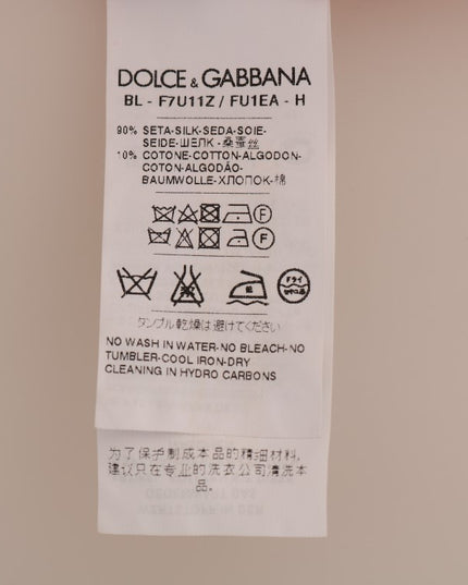 Dolce & Gabbana Red Silk Orange Vase Crystal Top