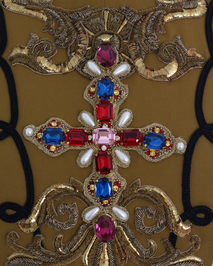 Dolce & Gabbana Yellow Crystal Cross Vest Jacket