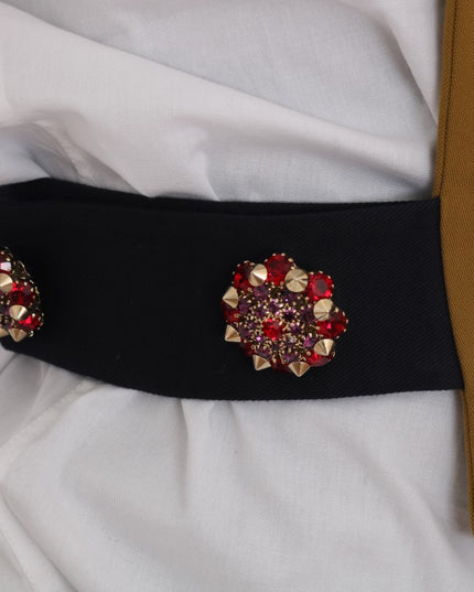 Dolce & Gabbana Yellow Crystal Cross Vest Jacket