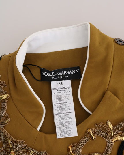 Dolce & Gabbana Yellow Crystal Cross Vest Jacket