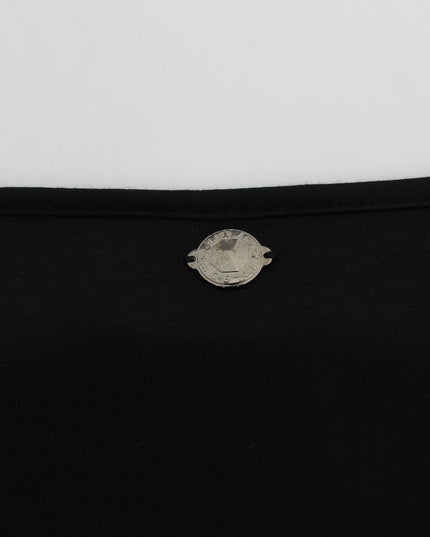 Versace Jeans Black Modal Silk Shift Knee Dress