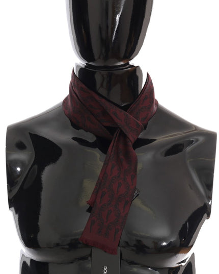 Dolce & Gabbana Bordeaux Silk Crown Chili Scarf