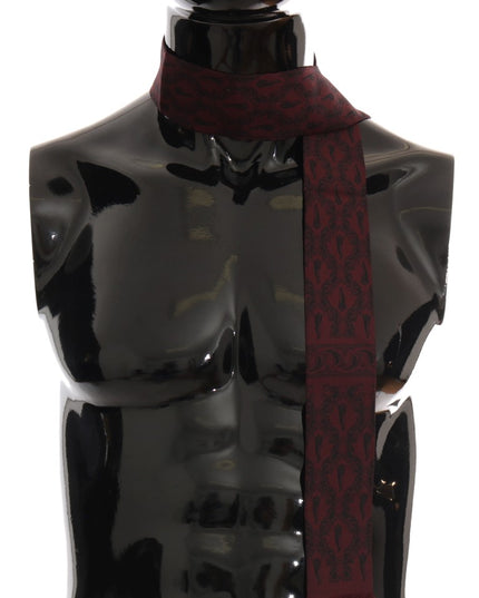 Dolce & Gabbana Bordeaux Silk Crown Chili Scarf