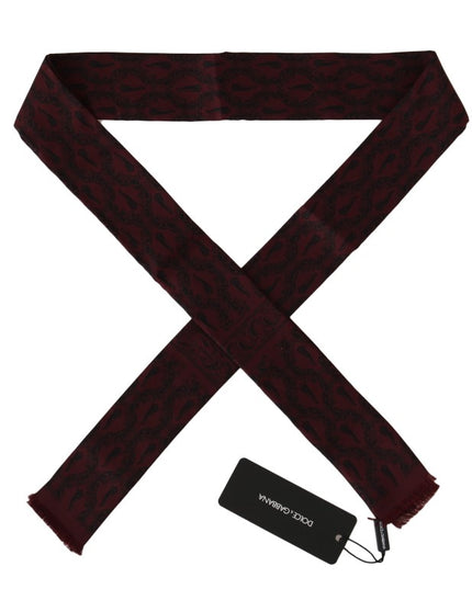 Dolce & Gabbana Bordeaux Silk Crown Chili Scarf