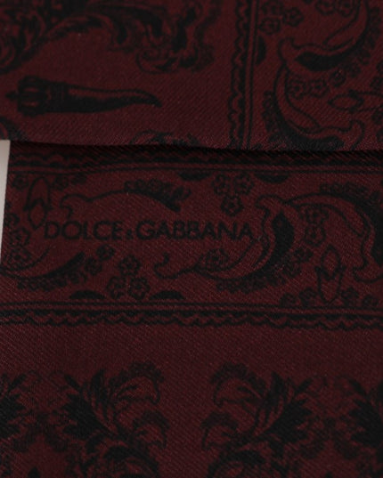 Dolce & Gabbana Bordeaux Silk Crown Chili Scarf