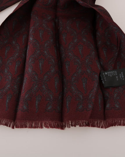 Dolce & Gabbana Bordeaux Silk Crown Chili Scarf