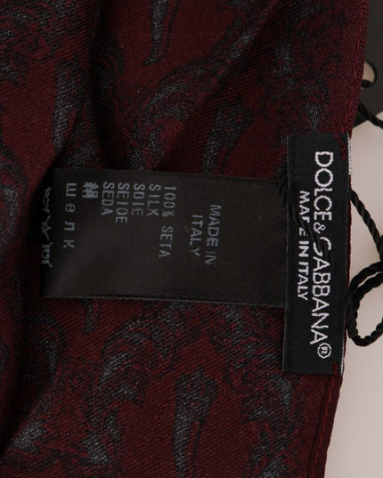 Dolce & Gabbana Bordeaux Silk Crown Chili Scarf