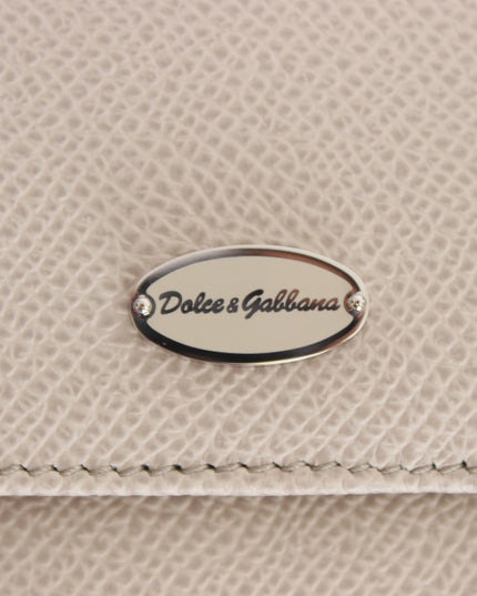 Dolce & Gabbana White Dauphine Leather Case Wallet