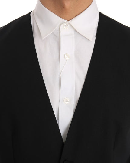 Dolce & Gabbana Black Wool Silk Vest