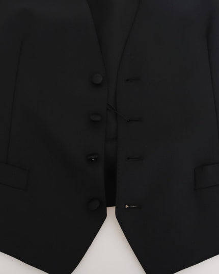 Dolce & Gabbana Black Wool Silk Vest
