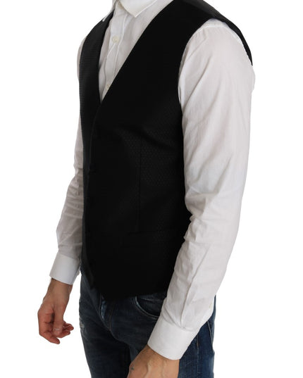 Dolce & Gabbana Black Polka Dot Pattern Vest