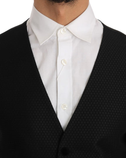 Dolce & Gabbana Black Polka Dot Pattern Vest