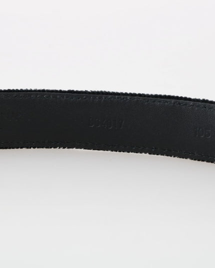 Dolce & Gabbana Black Cotton Royal Bee Embroidery Belt