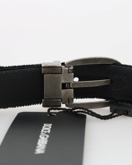 Dolce & Gabbana Black Cotton Royal Bee Embroidery Belt