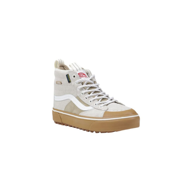 Vans Beige Leather High Top Sneakers