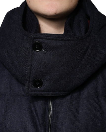 Dolce & Gabbana Black Nylon Hooded Puffer Men Coat Jacket