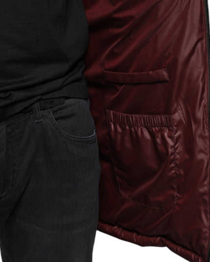 Dolce & Gabbana Black Nylon Hooded Puffer Men Coat Jacket