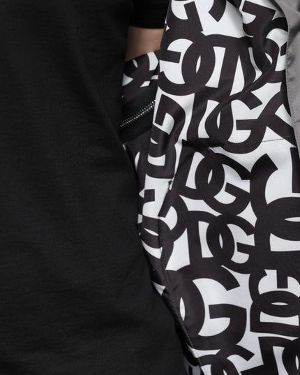 Dolce & Gabbana Gray Polyester Hooded Men Full Zip Jacket