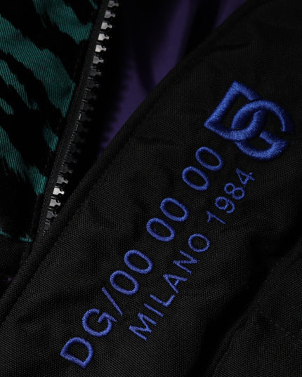 Dolce & Gabbana Black Nylon Puffer Men Full Zip Jacket