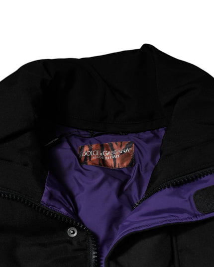 Dolce & Gabbana Black Nylon Puffer Men Full Zip Jacket