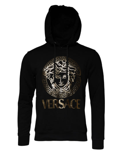 Versace Black Medusa Cotton Hoodie Pullover Sweatshirt Sweater