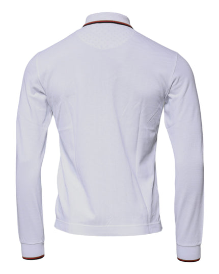 Dolce & Gabbana White Crown Men Full Zip Sweatshirt Sweater