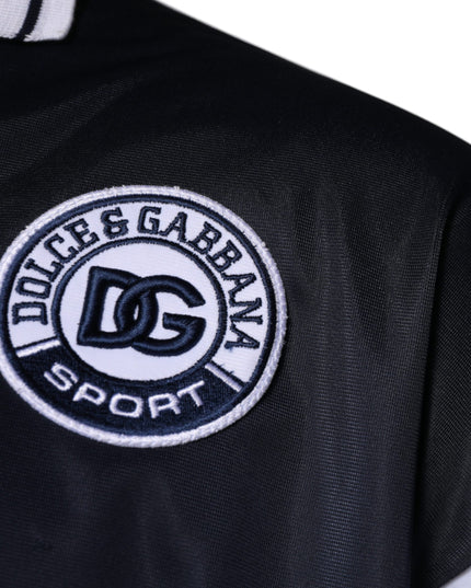 Dolce & Gabbana Blue Logo Jersey Collared Pullover Sweater