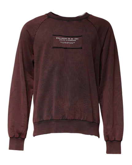 Dolce & Gabbana Brown Logo Cotton Crew Neck Pullover Sweater