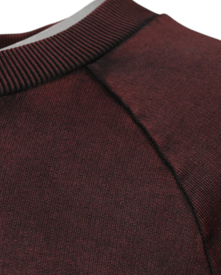 Dolce & Gabbana Brown Logo Cotton Crew Neck Pullover Sweater