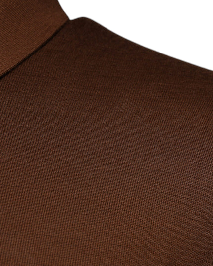 Dolce & Gabbana Brown Cashmere Buttoned Men Pullover Sweater