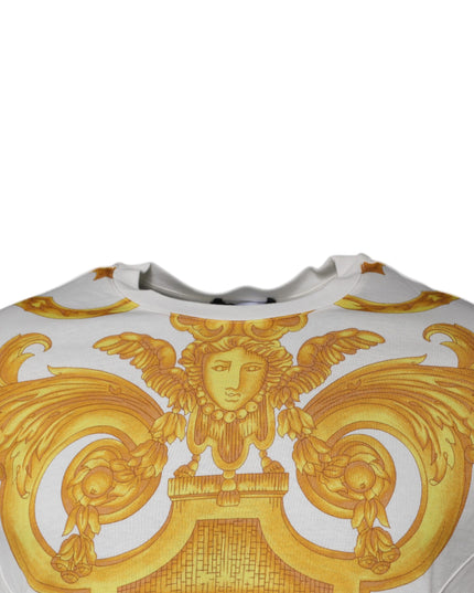 Versace White Medusa Print Cotton Crew Neck T-shirt