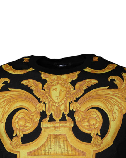 Versace Black Medusa Print Cotton Crew Neck T-shirt