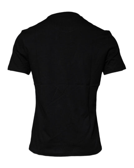 Versace Black Medusa Print Cotton Crew Neck T-shirt