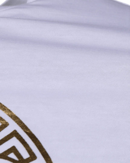 Versace White Medusa Print Cotton Crew Neck T-shirt