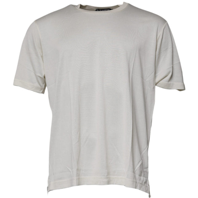 Dolce & Gabbana Off White Crew Neck Short Sleeve T-shirt