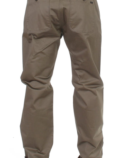 GF Ferre Green Cotton Stretch Comfort Fit Pants