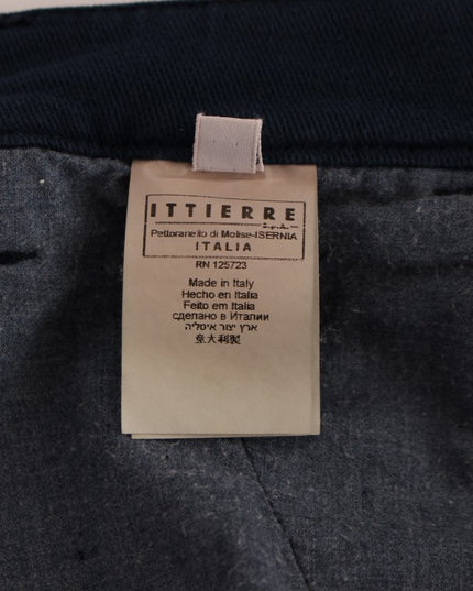 GF Ferre Blue Stretch Straight Fit Pants Chinos