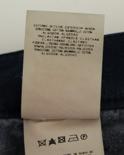 GF Ferre Blue Stretch Straight Fit Pants Chinos