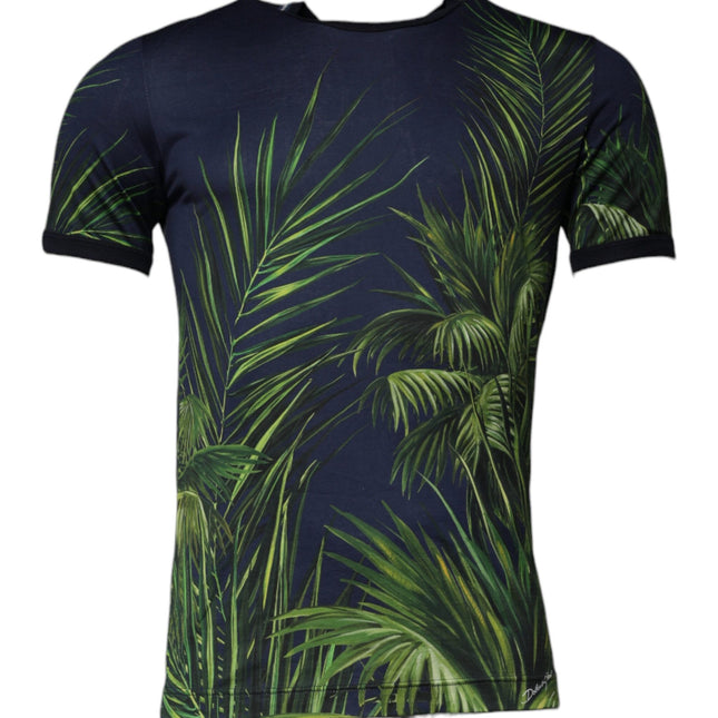 Dolce & Gabbana Blue Tree Print CrewNeck Short Sleeve T-shirt