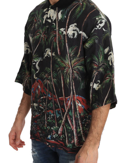 Dolce & Gabbana Black Volcano Sicily Short Sleeve T-Shirt