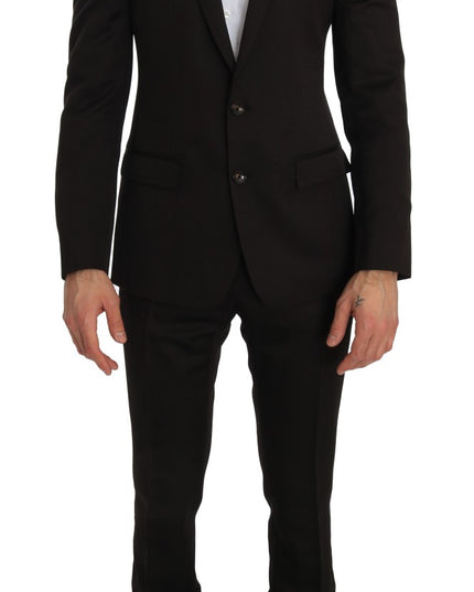 Dolce & Gabbana Brown Wool Crystal Bee Slim Fit MARTINI